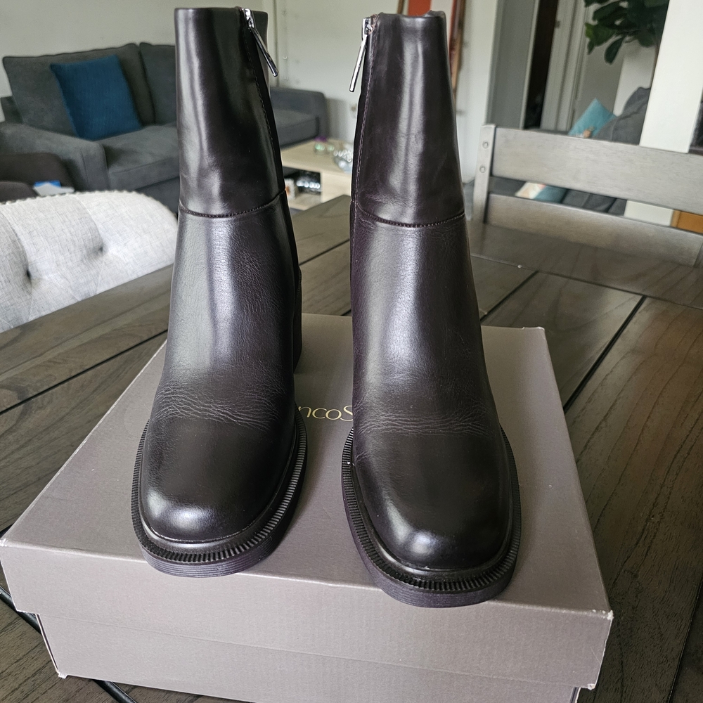 Franco Sarto KYARA Dark Brown Leather Heeled Boots